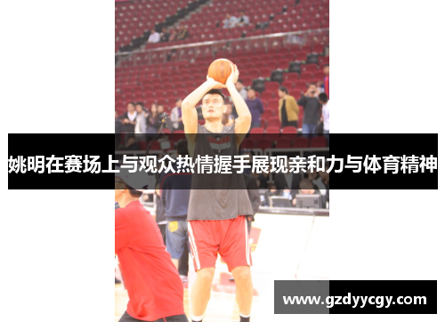 姚明在赛场上与观众热情握手展现亲和力与体育精神